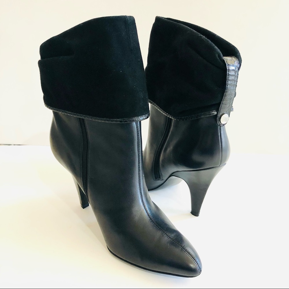 Via Spiga Napa Smooth, Embossed & Suede Leather Gorgeous Booties Size 8.5